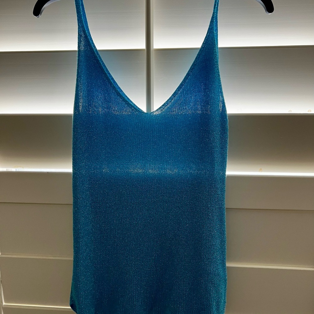 Elegant Blue Sleeveless Top